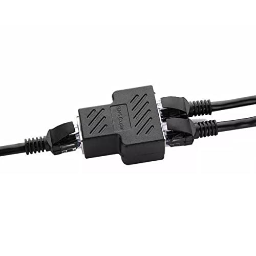 Emenda RJ45 Fêmea 2 Entradas Para Cabo de Rede 8 Vias 1 Saída Expandir Rede Internet