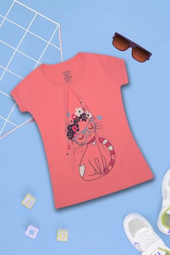Image of Dollar Champion Cotton Regular Fit T-Shirts for Girls -Actual Color May Vary