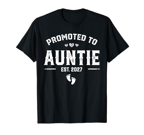 Promoted to Auntie 2027 Soon to Be Aunt New Auntie 2027 T-Shirt