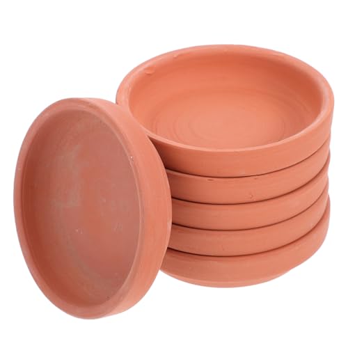 Sottovaso per Piante in Terracotta Rotondo da 7.5 Cm per Drenaggio, Set di 6 Sottovasi per Interni Ed Esterni, Accessori per Giardinaggio E Decorazione Casa