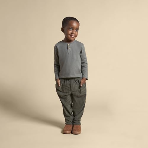 Modern Moments by Gerber Boys' Baby and Toddler Henley Shirt with Corduroy Pant Set4