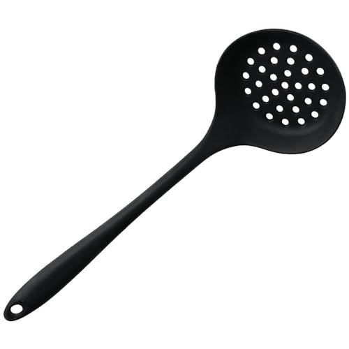 gifthub Silicone Kitchen Nonstick Colander,Durable Mesh Strainer Spoon,12.6 * 3.9 Inch Non-stick Colander,Silicone Kitchen Utensil,Slotted Spoon