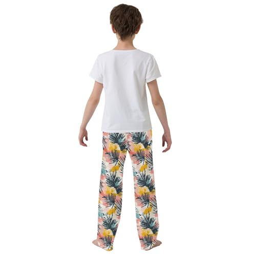 Pajama Pants Colorful Leaves Graffiti PJ Bottoms Sleepwear Lounge Sleep Pant with Pockets3
