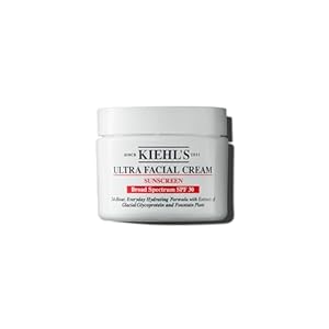 Kiehl’s Ultra Facial Cream with SPF 30, Lightweight Daily Face Moisturizer for All Skin Types, 24-hour Hydration, UV Sunscreen Protection, Non-greasy, Absorbs Quickly, with Glacial Glycoprotein