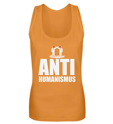 Débardeur anti-humanisme orange XL au motif imprimé et coloris vibrant
