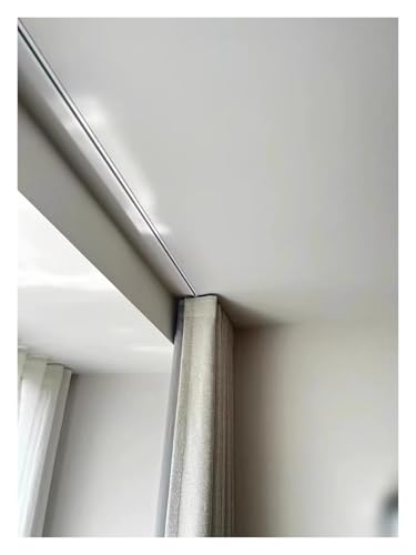 YLLFFLL 12 Ft 20 Feet 15ft 30 Ft 18 5 10ft Hidden Curtain Track Ceiling Mount, Aluminum Concealed Embedded Curtain Rail Room Divider, Recessed Privacy Room Partition System(White,16ft/4.88m)