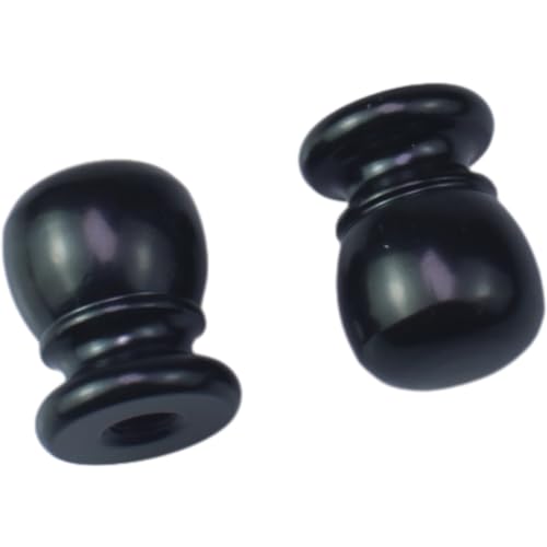 Image of FDXGYH 2 Pcs Ball Lamp Finial Cap Knob Tapped of Tops for Lamp Shade Holder Harp 1 /4-27 Solid Lamp Finial Caps (Black)