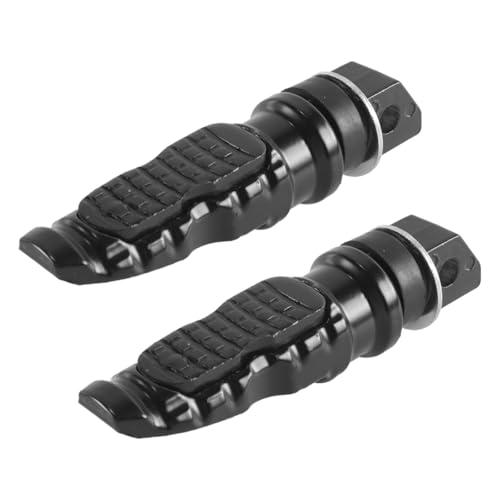 Migliora la tua moto con queste resistenti pedane passeggero in alluminio, dotate di attacco universale da 8 mm per una facile installazione. Le superfici nere testurizzate garantiscono una presa e un comfort superiori, migliorando la sicurezza e lo stile in ogni viaggio.