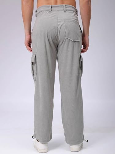 Image of The Indian Garage Co Men Baggy Textured Mid-Rise Cargos