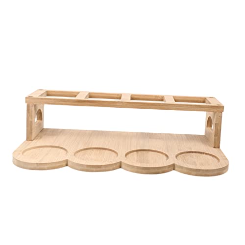 SOLUSTRE Soporte para Botellas de Aceite de Madera Organizador de Especias Multiusos para Cocina Estante Compacto con Huecos para Hogar y Buffet