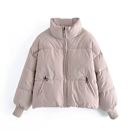 Manteau coton chaud femme veste hiver ample courte manches longues outerwear chic mode