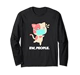 funny sarcastic ew people cat maglia a manica