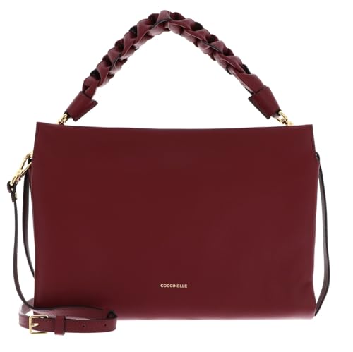 Bolso bandolera COCCINELLE Boheme de cuero grana en color ribes prune con doble asa