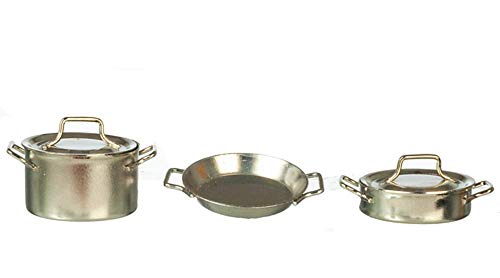 Casserole miniature en argent pour maison de poupées et mini cuisine