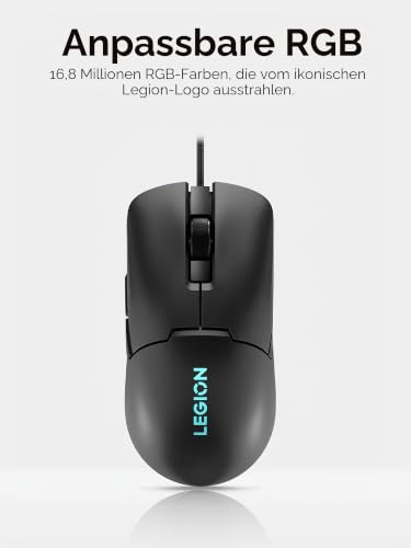 Lenovo Legion M300s RGB Gaming-Maus, bis zu 8000 DPI, 6 programmierbare Tasten, RGB 16,8 Millionen Farben – Ansicht 6