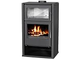 Modena F-W Holzofen 11,53 kW mit Backofen, Stahlkaminofen, oberer Rauchrohranschluss Ø150 mm