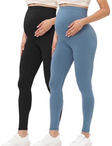 Image of Buttergene Maternity Leggings Buttery-Soft 28'' Maternity Yoga Pants | Silky-soft, Suitable Thickness, Ultimate Comfort, Yoga, Elastic Band, U-shaped Belly, Pregnancy and Postpartum
