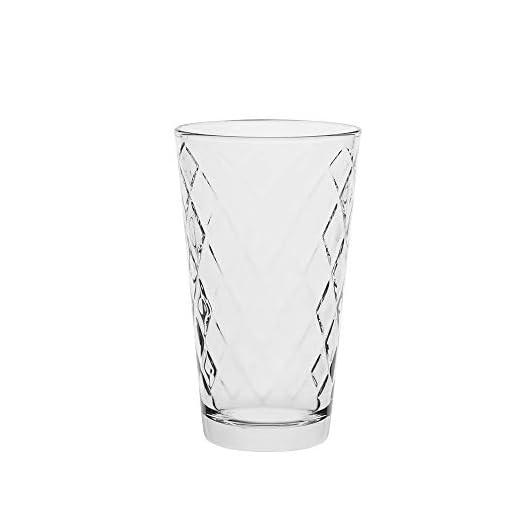 AmazonCommercial 72075-12pk - Vasos de tubo, vidrio, 369,6 ml, juego de 12 unidades