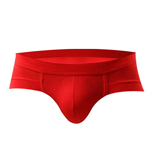 Utcelut Men's Low Rise Pouch Comfort Flex Fit Underwear Briefs Underpants Small Red