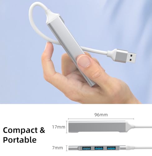 Image of REDWIND USB Hub, 4-Port USB Multiport Adapter with 1xUSB 3.0 and 3xUSB 2.0 Ports for Laptop, Windows, MacBook, PC, Flash Drives, HDD, Printer, Keyboard, Mouse, Laptop (USB to 4-USB Hub Wire)