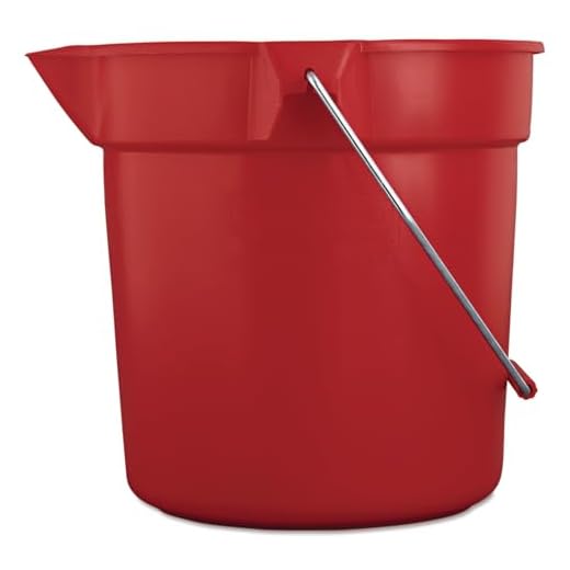 Rubbermaid Commercial Products 2.5 Gallon Brute Heavy-Duty, Corrosive-Resistant, Round Bucket, Red FG296300RED