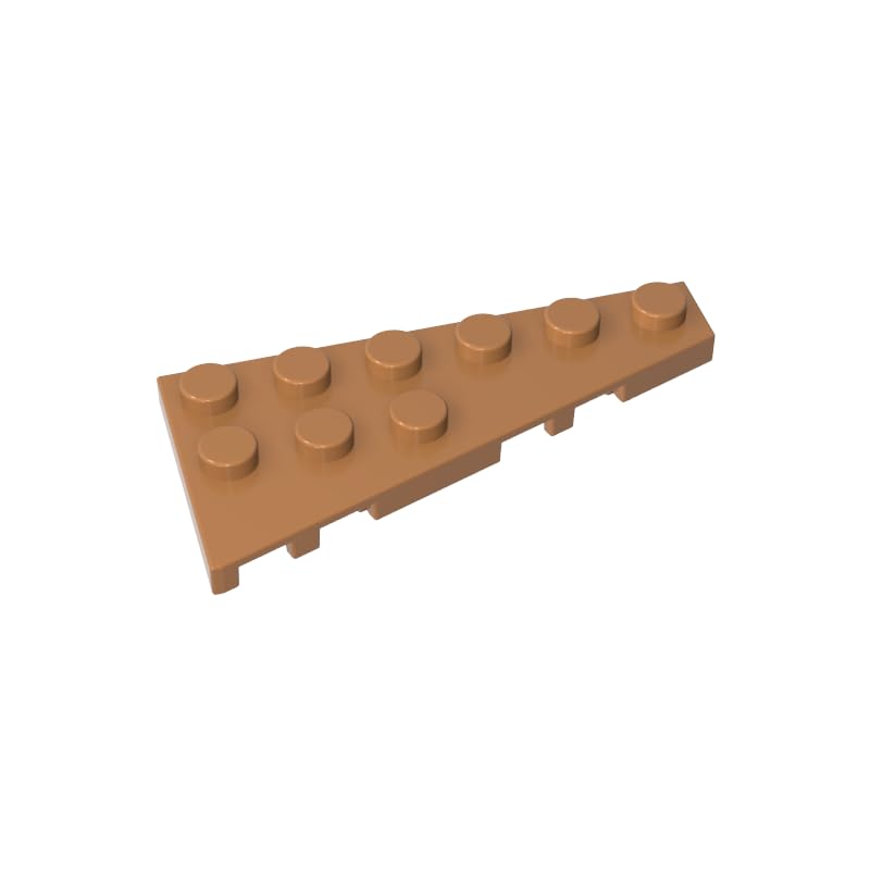 Gobricks 54383 Circular Plate Wedge Plate 6x3 Right 50 Pieces GDS-550 Compatible with Lego Building Blocks Color:Medium Nougat