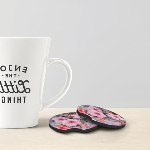 2 Posavasos para Portavasos de Auto Diseño Flor Negro miniatura 3