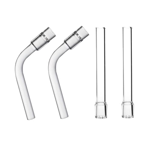 4 Pack Glass Tube Stem Set (110mm Straight & Curved) for Drying and Experiment Applications Drying Tube