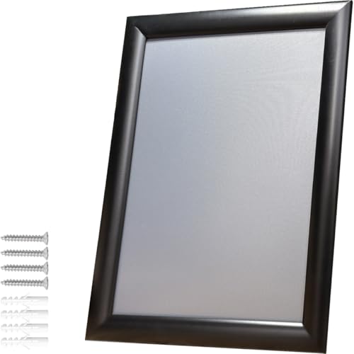 Albyco - Marco de aluminio con Cambio de click NEGRO- Sistema Easy-Click, Formato A4 (21x29,7 cm) - Marco para Cuadros, Portafotos - Ancho de lista 25 mm - NEGRO/Aluminio - Metal