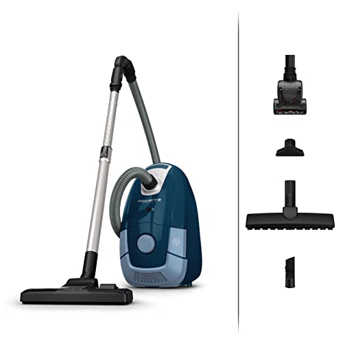 Rowenta Aspirateur avec sac, Capacité XXL de 4,5 L, Moteur basse consommation 900 W max, Performant, Accessoirisé, Power XXL Animal Kit, Bleu RO3172EA