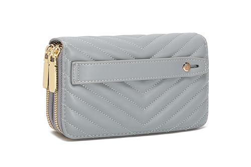 Image of Daisy Rose Dual Zipper Phone Clutch and Wallet for Women - RFID Blocking, PU Vegan Leather Multi-Card Organizer