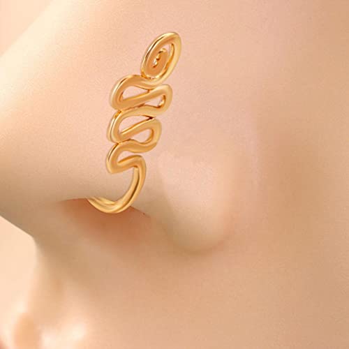 TOOYFUL Anel de nariz sem piercing Clipe de orelha em formato de U Moda punk Charm Nose Stud Clamp B