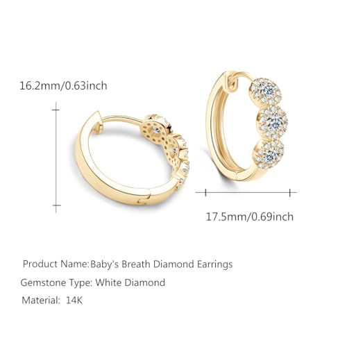 14K Gold VVS1 D-Color Hinged Hoop Earrings for Women, Thoughtful Present for Loved Ones or Friends2