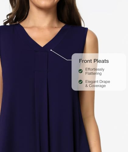 Image of GYS Cooling Bamboo Viscose Nightgowns for Women, Lightweight Sleeveless V Neck Sleep Shirt for Hot Sleepers, Soft Night dress