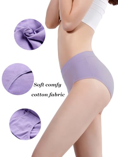 Image of Buankoxy Women's Mid-Rise Stretch Cotton Panties, Assorted Colors