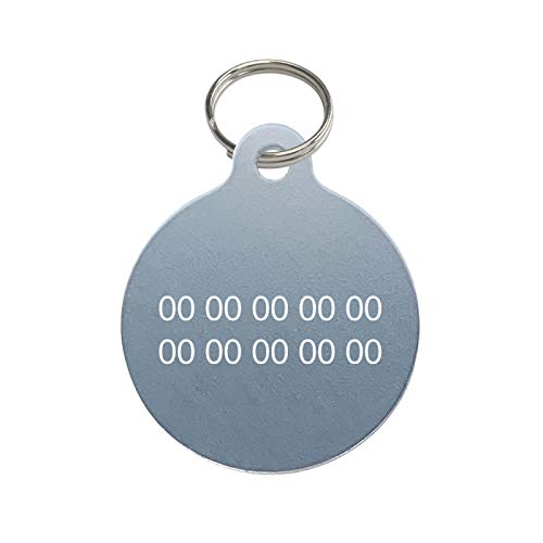 Adzif.biz Le sticker de decoration - Medaille Chat Avec Gravure Personnalisé ROND - Médaillon Chat En Aluminium diamètre 25 mm - Coloris Argent