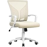 Yaheetech Silla de Oficina con Función de Inclinación, Beige