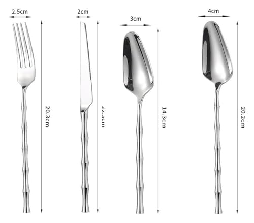 Ensemble de couverts 16 pièces avec couteau à steak et fourchette dorée - 2