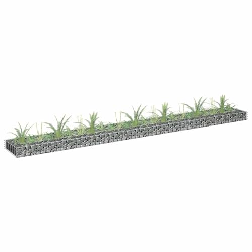 Mokuyard Gabion Jardinière surélevée en acier galvanisé 270 x 30 x 10 cm Gabion Jardinière Jardinière Jardinière Panier en Pierre pour Légumes Fleurs