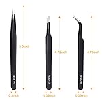 3PCS Precision Tweezers Set, Upgraded Anti-Static Stainless Steel of Tweezers, for Electronics, Soldering, Laboratory Work, Jewelry-Making, Model, Craft - Image 2