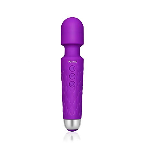 PERIKES Personal Mini Wand Massager with 20 Magic Vibration Wireless USB Rechargeable Handheld
