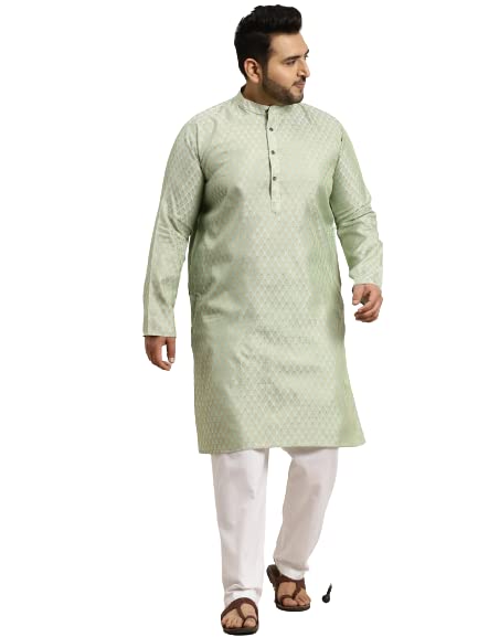 Sojanya Plus Men's Jacquard Silk Maroon Self design Kurta & Off-White Churidar Pyjama Set3