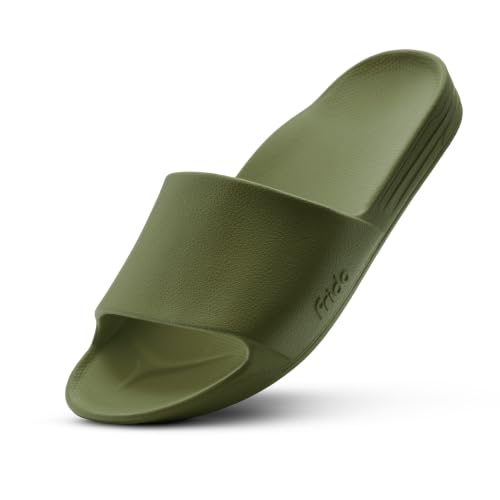 Image of Frido Arch Comfort Slides for Women & Men, Built-In Arch Support, Cushioned EVA Footbed, Non-Slip Sole, Indoor & Outdoor Slippers for Home, Beach, Pool, Travel & Daily Wear