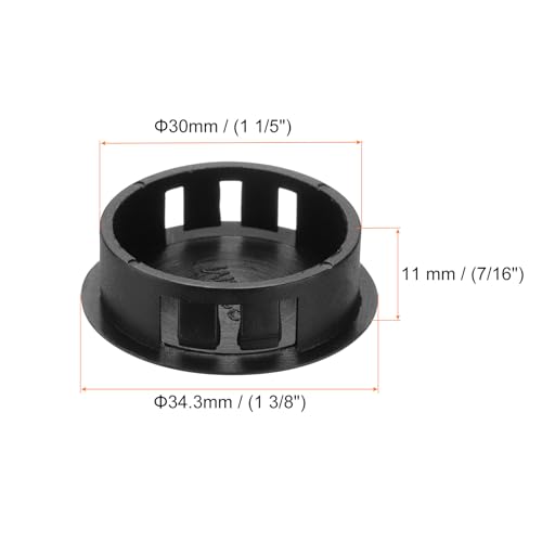 Image of MECCANIXITY 64PCS 30mm /1.18 inch Black Plastic Hole Plugs, Flush Type Panel Hole Plugs Insert End Caps for Locking Hole Tubes Furniture Cabinet