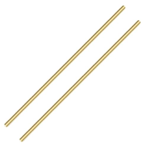 Image of 2PACK 10mm Solid Round Brass Rod Lathe Bar Stock Kit for DIY Craft Tool, 10mm / 0.04 inch in Diameter 300mm / 11.8 inch in Length