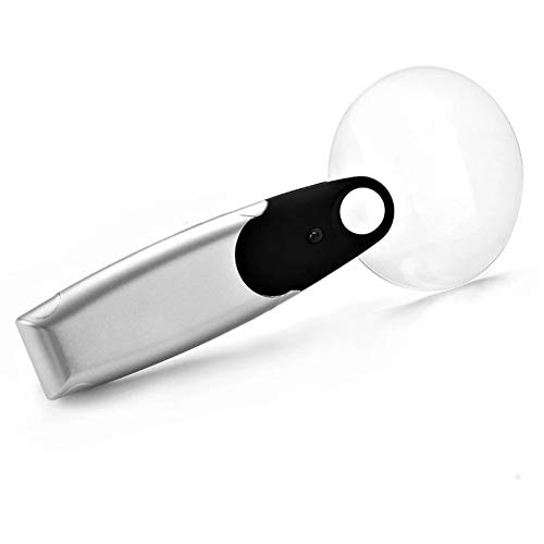 Loupe de lecture avec lumiere led portable grossissement 5x sans cadre hd