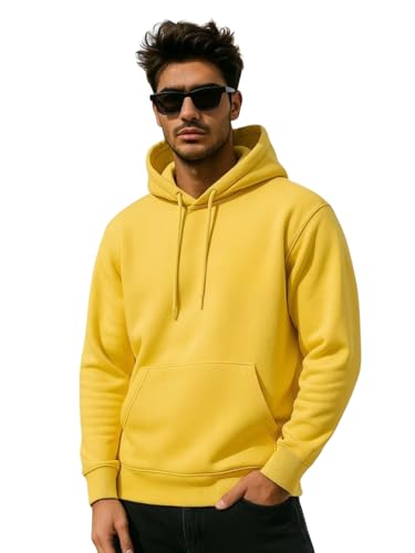Image of Veirdo 280 GSM Cotton Fleece | Hooded Neck Full Sleeve | Regular Fit Sweatshirt | Solid Hoodie for Men | Sizes: S to 3XL