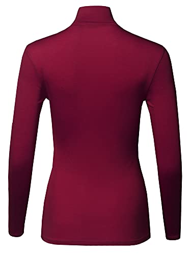 Image of STARJJ Womens Basic Stretch Slim Fitted Underscrubs Layer Long Sleeves Pullover Turtleneck Top