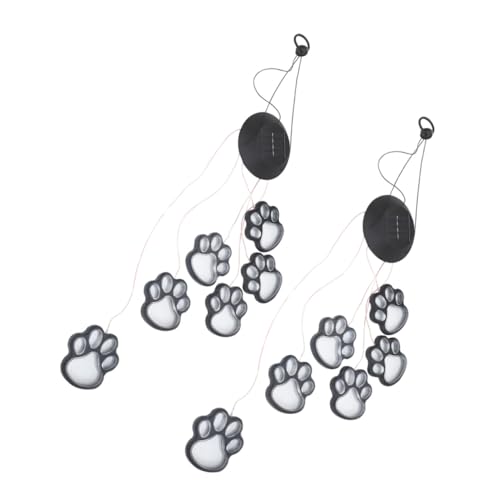 Lampe solaire suspendue en lot de 2 avec motif de pattes de chat et chien pour extérieur