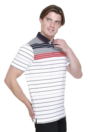 Image of SANE ORIGINALS T-Shirt for Men with Pocket || Textured Striped Polo for Men